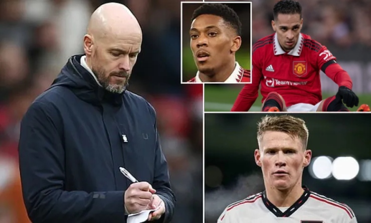 Ten Hag lo ngại McTominay, Antony và Martial không kịp trở lại ở đại chiến với Barcelona