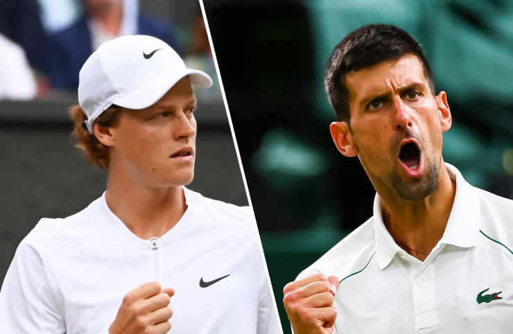 Djokovic (phải) sắp phá kỉ lục 27 năm, Sinner (trái) giành danh hiệu ATP đầu tiên trong năm
