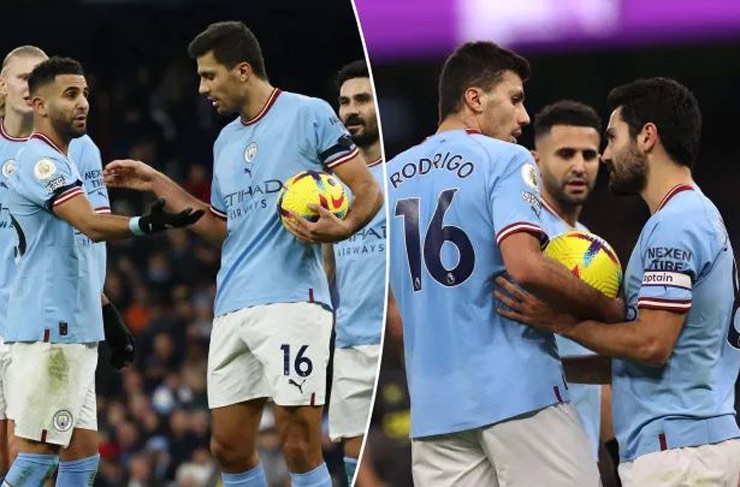 Mahrez sút penalty nhờ Gundogan giật bóng từ tay Rodri