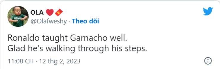 "Ronaldo đã dạy dỗ Garnacho rất tốt. Thật vui khi cậu ấy tiếp bước đàn anh"