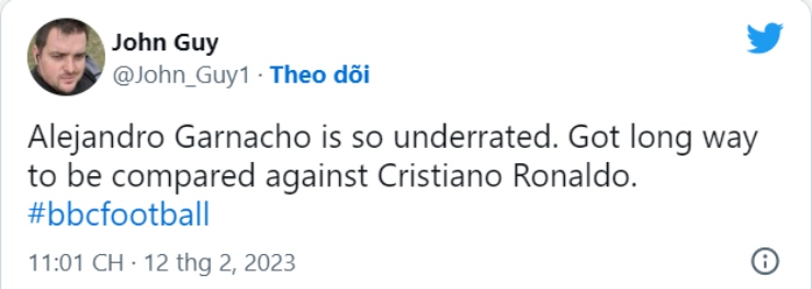 "Garnacho thực sự bị đánh giá thấp hơn khả năng. Cậu ấy vẫn còn một chặng đường dài để đứng chung mâm với&nbsp;Ronaldo"