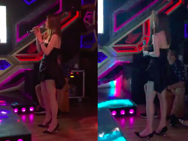 Nhã Phương diện váy ngắn đi hát karaoke cùng nhà chồng