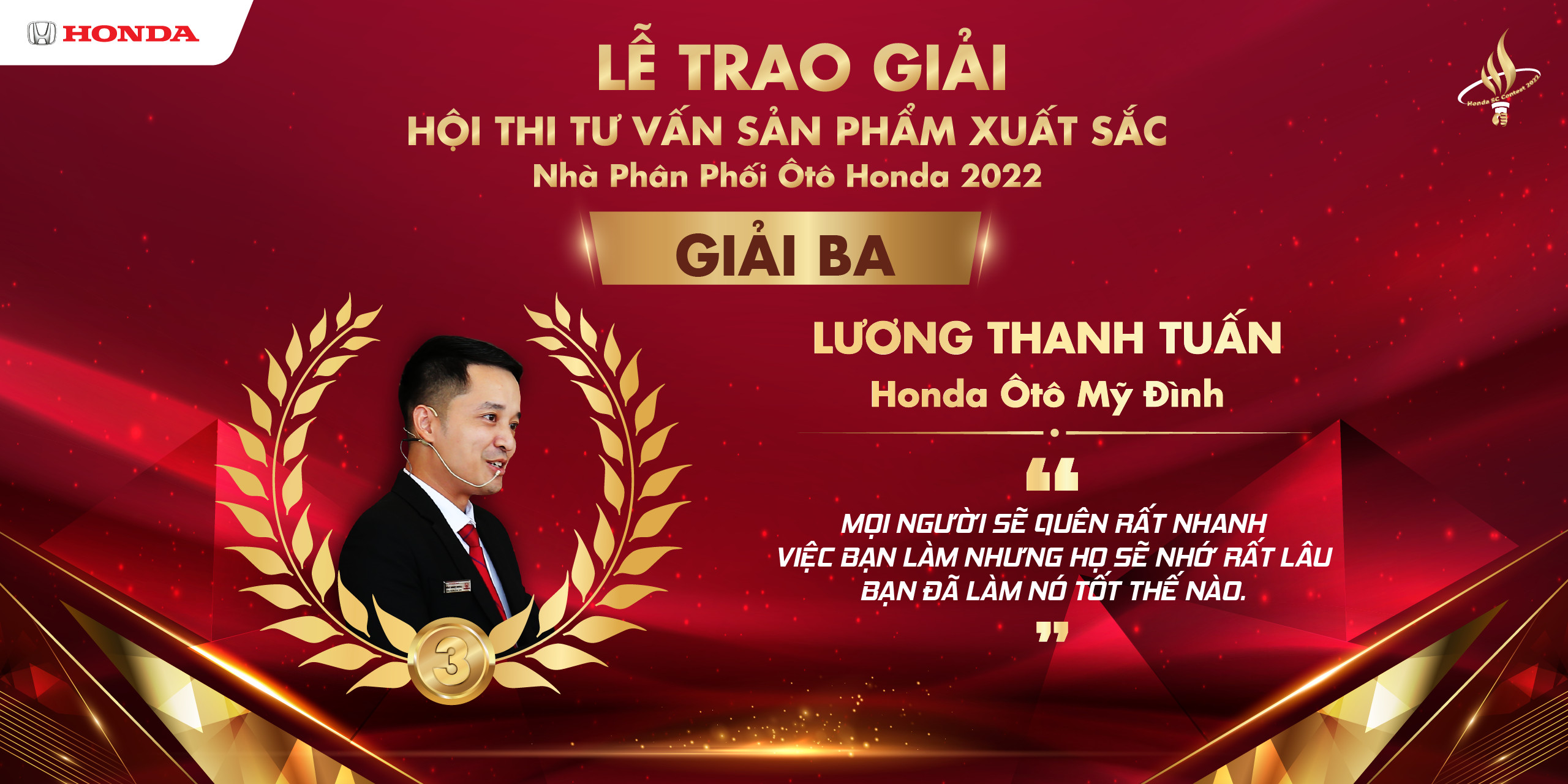 Giải Ba: Lương Thanh Tuấn - Honda Ô tô Mỹ Đình