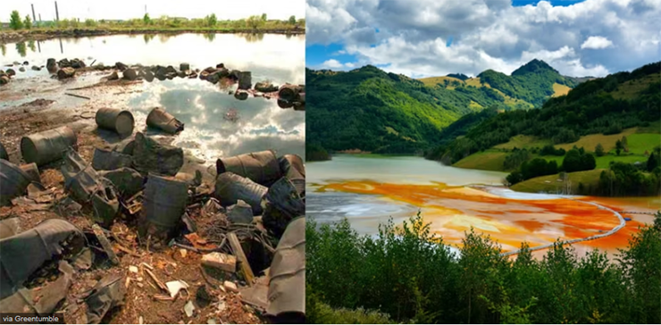 Hồ Karachay: Hồ Karachay là kho chứa chất thải công nghiệp và hạt nhân của Nga khiến cả hồ và khu vực lân cận bị ô nhiễm nặng đến mức chỉ cần đứng gần nó trong một giờ cũng có thể dẫn đến tử vong. Hồ nằm ở gần dãy núi Ural. Mặc dù các nhà khoa học đã nỗ lực loại bỏ bức xạ, nhưng sẽ mất hàng thập kỷ mới có thể được an toàn, dân thường không được tiếp cận địa điểm mà không có thiết bị bảo vệ đặc biệt.
