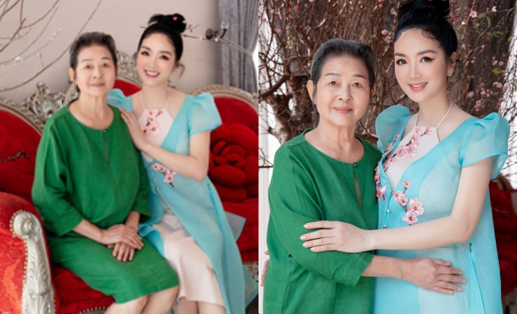 Mẹ của Giáng My gần 80 tuổi, từng là Hoa khôi Nhạc viện Hà Nội.
