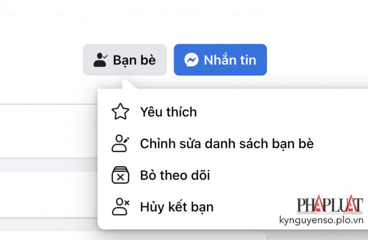 Hủy kết bạn trên Facebook. Ảnh: TIỂU MINH