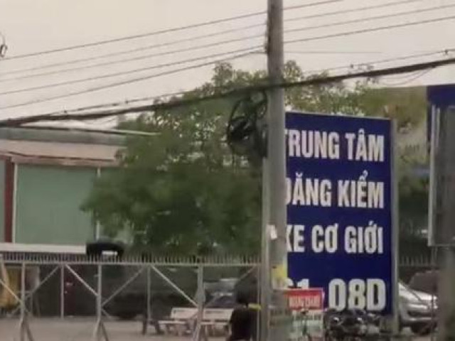 CLIP: Công an đang phong tỏa 1 trung tâm đăng kiểm ở Bình Dương