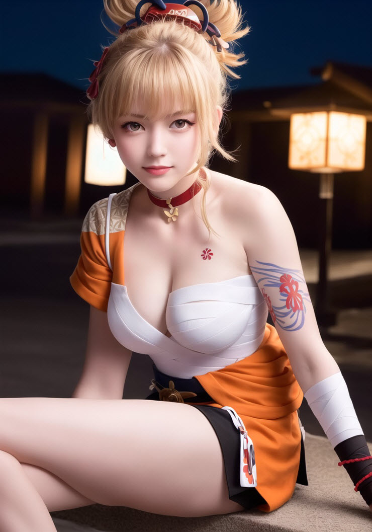 "Đổ gục" trước hình hình họa cosplay Yoimiya game Genshin Impact được vẽ vị AI - 9