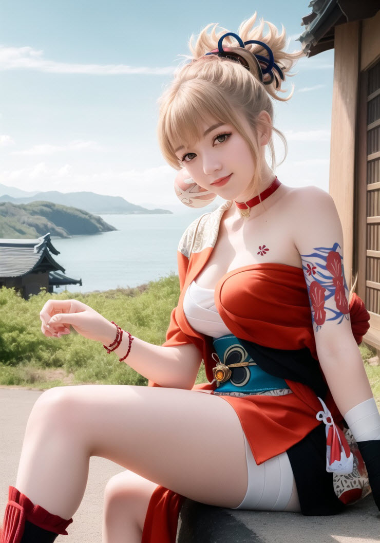 "Đổ gục" trước hình hình họa cosplay Yoimiya game Genshin Impact được vẽ vị AI - 10