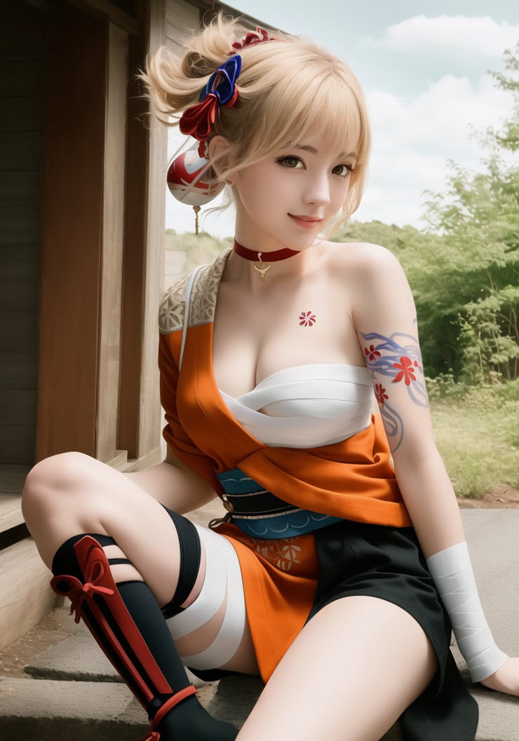 "Đổ gục" trước hình hình họa cosplay Yoimiya game Genshin Impact được vẽ vị AI - 4