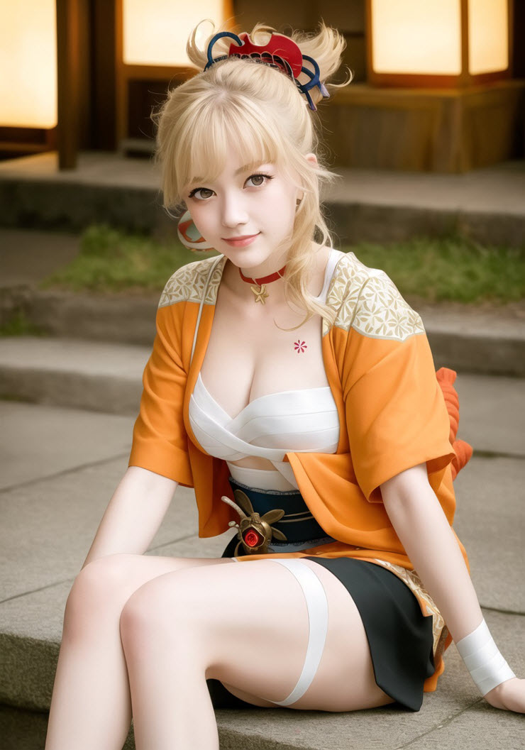 "Đổ gục" trước hình hình họa cosplay Yoimiya game Genshin Impact được vẽ vị AI - 7