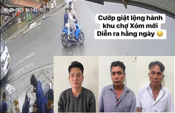 Công an TP Nha Trang bắt nhóm cướp giật (từ trái sang phải): Nguyễn Đình Quang, Phan Thanh Quang và Trương Văn Phước.