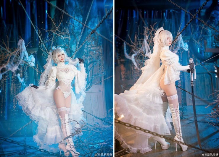 “Đỏ mặt” với màn cosplay “trắng tinh tươm” thành cô nàng 2B game NieR:Automata - 4