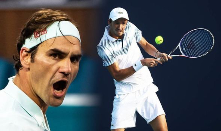 Medvedev (phải) học hỏi Federer (trái) để tiến bộ hơn