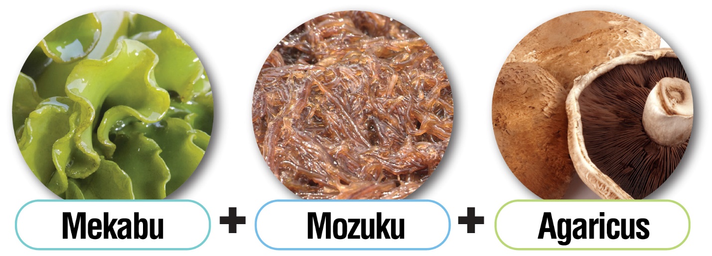 Fucoidan Umi No Shizuku được chiết xuất từ hai loại tảo nâu mekabu, mozuku và sợi nấm agaricus (Ảnh: Umi No Shizuku).