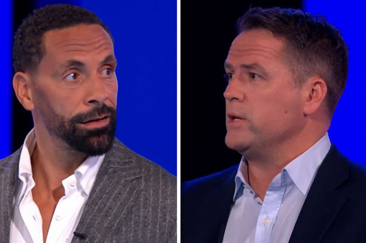 Hai huyền thoại Rio Ferdinand (trái) và Michael Owen đấu khẩu gay gắt vì Liverpool