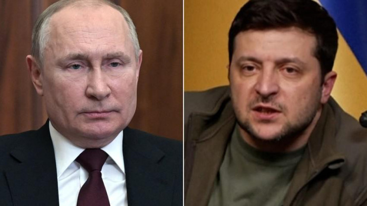 Tổng thống Nga Vladimir Putin (trái) và Tổng thống Ukraine Volodymyr Zelensky. Ảnh: CNN