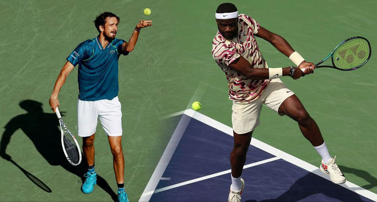 Daniil Medvedev gặp không ít khó khăn trước tay vợt nước chủ nhà Mỹ Frances Tiafoe ở bán kết Indian Wells Masters năm nay