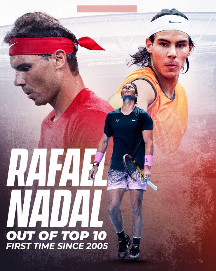 Nadal chính thức văng khỏi top 10 sau 18 năm