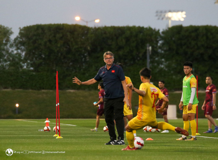 Tuyển U23 Việt Nam tích cực tập luyện cho Doha Cup 2023. (Ảnh: VFF)