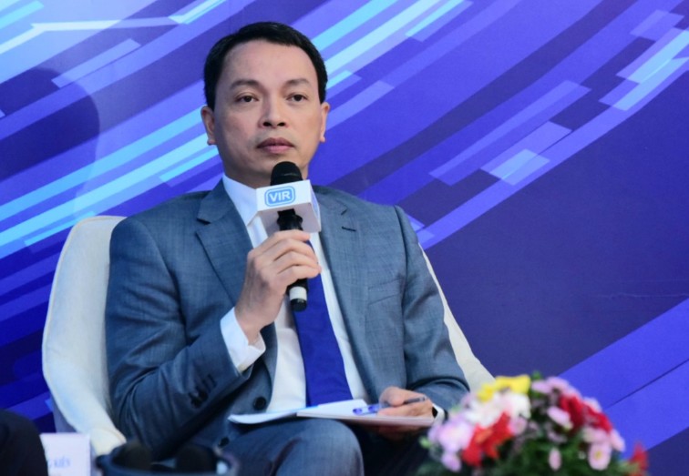Ông Bùi Trung Kiên, Phó chủ tịch Hiệp hội Thương mại điện tử Việt Nam (VECOM) trao đổi tại buổi tọa đàm.