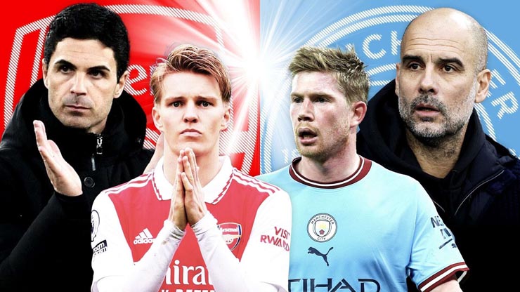 Arsenal và Man City đang đua vô địch Ngoại hạng Anh