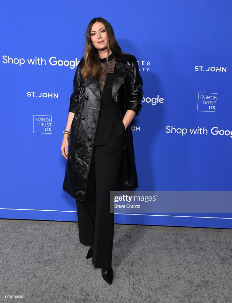 Maria Sharapova diện trang phục tông màu đen quyến rũ dự sự kiện Lễ trao giải thời trang Fashion Trust Us 2023 ở Los Angeles hôm 21/3