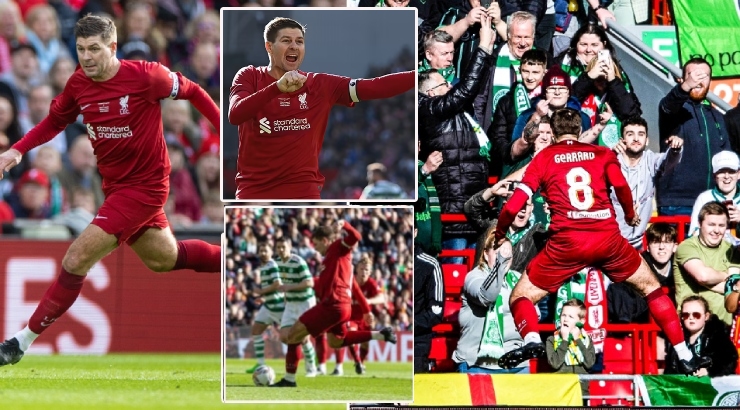 Gerrard ghi bàn và có màn ăn mừng "chọc tức" fan Celtic