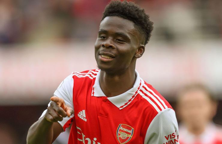 Bukayo Saka đang chơi bùng nổ mùa này giúp Arsenal sáng cửa vô địch giải Ngoại hạng Anh&nbsp;