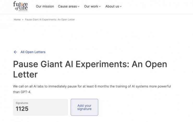 Bức thư kêu gọi tạm dừng phát triển AI tiên tiến. Ảnh: TIỂU MINH