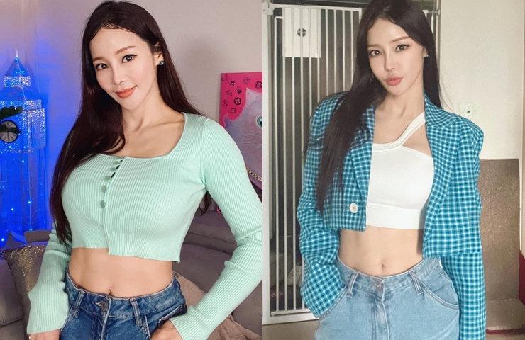 Cô có gu thời trang trẻ trung, cá tính. Người đẹp&nbsp;ưu tiên áo croptop, áo trễ vai phối cùng quần jeans, khoe lợi thế eo thon.&nbsp;
