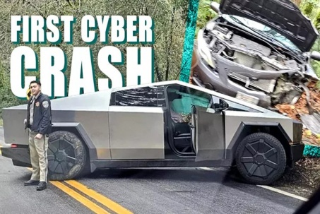 Đây là chiếc Tesla Cybertruck đầu tiên trên thế giới gặp tai nạn