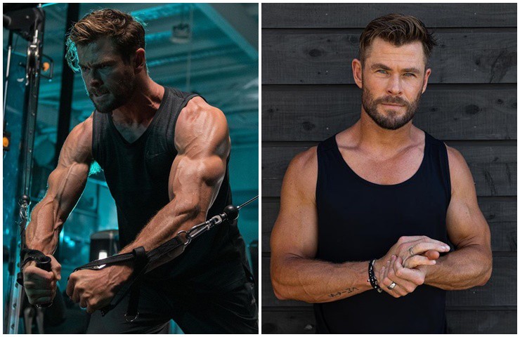 Chris Hemsworth có cơ bắp cuồn cuộn nhờ chăm chỉ luyện tập thể hình.&nbsp;
