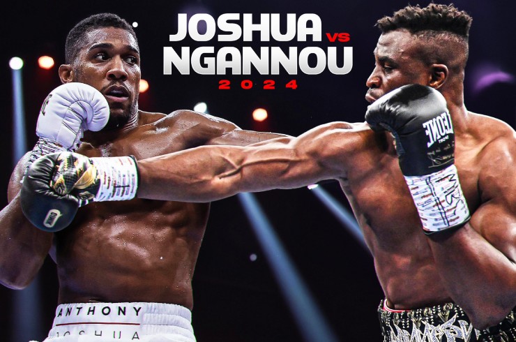 Joshua (trái) đấu Ngannou vào 9/3