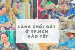 Làng chổi đót duy nhất giữa lòng TP.HCM vào vụ Tết