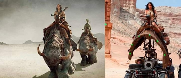 Cảnh cưỡi quái thú trong &#34;John Carter&#34; thực ra diễn viên chỉ ngồi trên máy móc.
