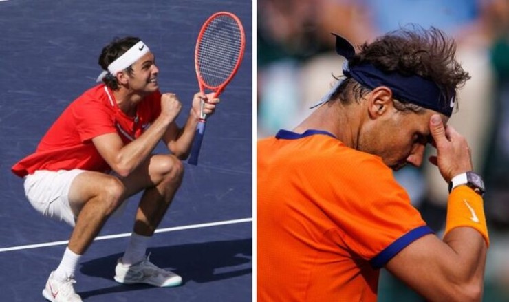 3.&nbsp;Nadal đấu Taylor Fritz chung kết Indian Wells Open 2022. Tay vợt Tây Ban Nha dính chấn thương phần ngực trong trận bán kết với Carlos Alcaraz, nhưng anh không bỏ cuộc, vẫn ra sân so tài chung kết cùng Fritz. Trận đấu cuối cùng khép lại với tỷ số 2-0 (6-3, 7-6(5)), Fritz giành Masters 1000 đầu tiên sự nghiệp.