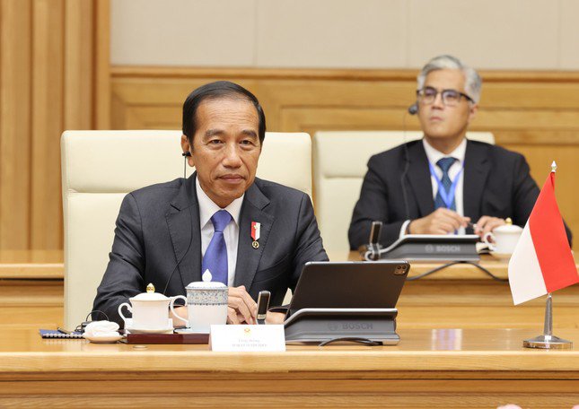 Tổng thống Indonesia Joko Widodo tại cuộc hội kiến. (Ảnh: Nhật Minh)