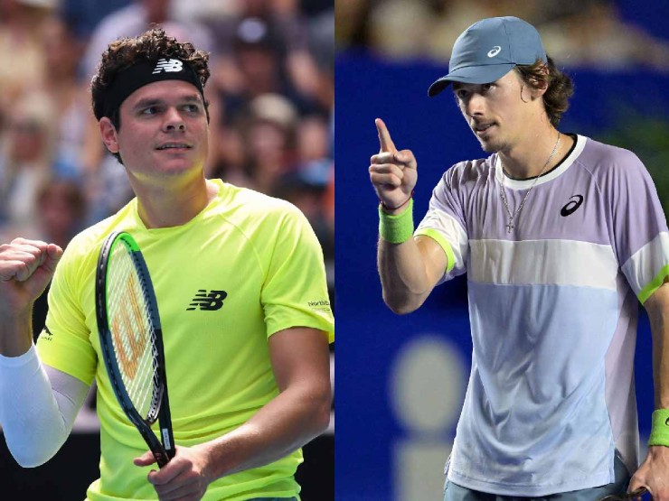 6. Alex De Minaur (phải) đấu với Milos Raonic (trái): De Minaur hạ cả Djokovic lẫn Alcaraz ở 2 sự kiện tiền Australian Open 2024, vì thế người hâm mộ xứ sở Kangaroo đặt niềm tin lớn vào tay vợt này. Để tiến sâu, Minaur cần phải vượt qua cựu số 3 thế giới Raonic tại vòng 1.