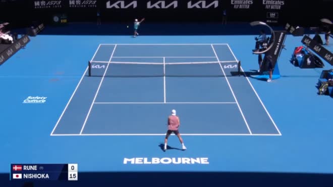 Video tennis Holger Rune - Nishioka: So tài căng thẳng, bất ngờ set 2 (Australian Open)