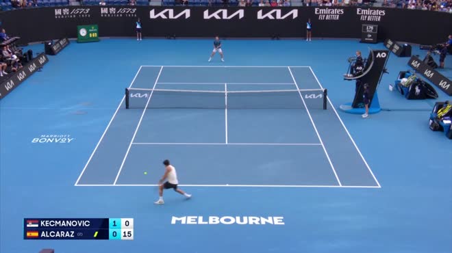 Video tennis Kecmanovic - Alcaraz: Set 3 hủy diệt, đặt vé đấu Zverev (Australian Open)