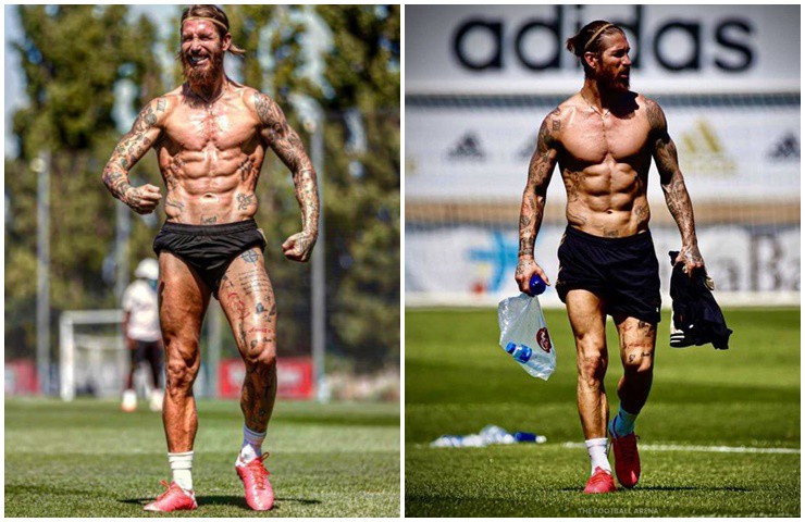 Sergio Ramos (37 tuổi) được coi là &#34;quái vật thể hình&#34; trong làng bóng đá.&nbsp;
