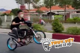 Xử lý nghiêm thanh niên “biểu diễn” xe máy chạy 1 bánh