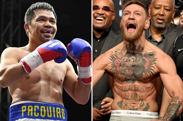 Pacquiao (trái) hào hứng với ý tưởng đấu McGregor (phải) tại Saudi Arabia