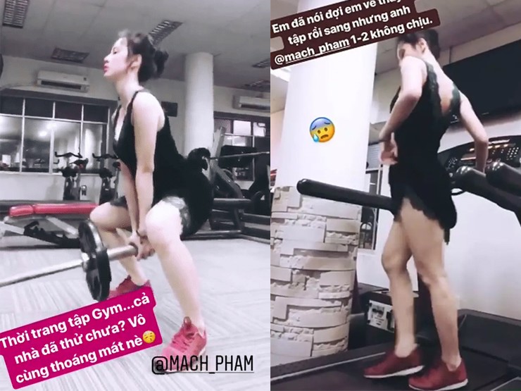 Angela Phương Trinh từng gây tranh cãi khi mặc đồ ngủ đến phòng gym.