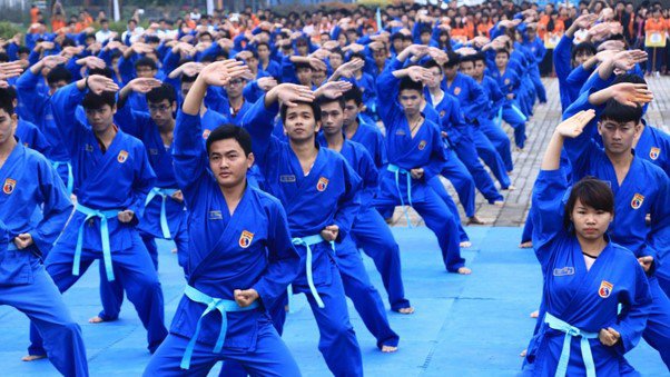 Hình ảnh minh họa cho màn đồng diễn Vovinam sẽ diễn ra tại Lễ Khai Hội Xuân 2024