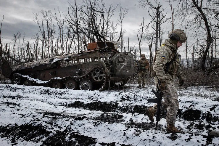 Lữ đoàn Cơ giới số 93 của Ukraine chiến đấu ở tiền tuyến hôm 29/1/2024.