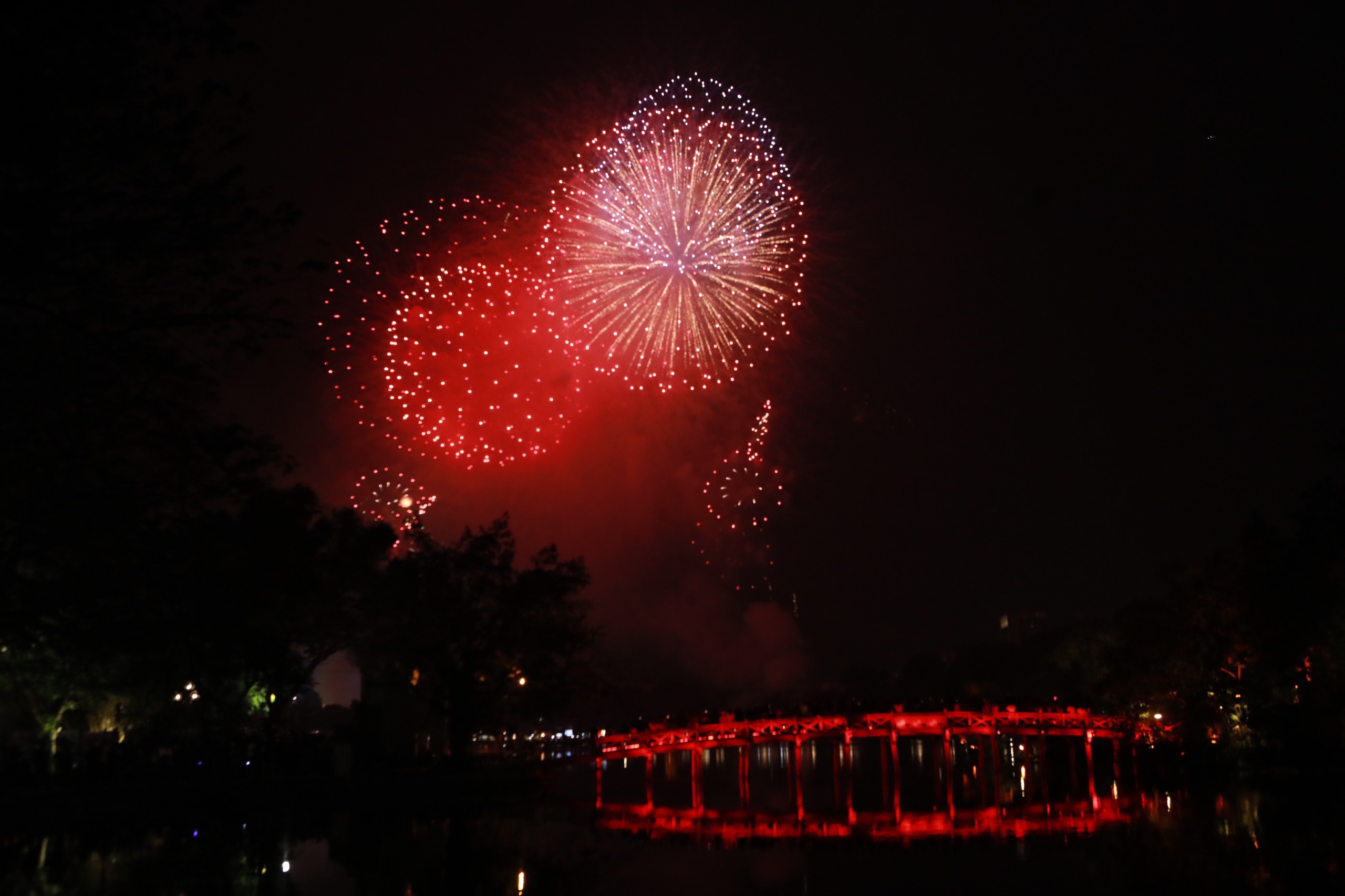 Pháo hoa rực sáng, lung linh trên bầu trời, chào năm mới Giáp Thìn 2024 - 6