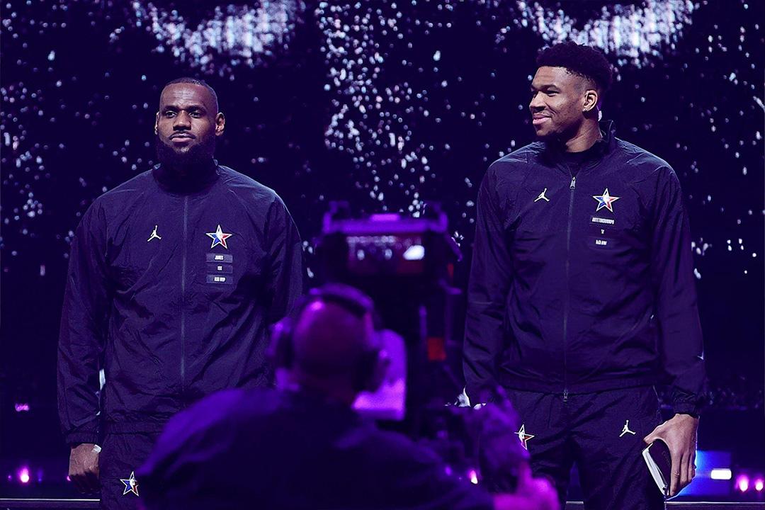 LeBron James (bên trái) và Giannis Antetokounmpo (bên phải) là đội trưởng của 2 đội tại NBA All-Star 2024.