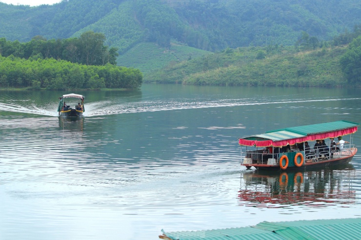 Đảo chè có rất nhiều nhưng chỉ có một số đảo chè khu vực trung tâm được các hộ dân làm dịch vụ du lịch cho du khách lên tham quan trải nghiệm, chụp ảnh. Để đến được các đảo chè, du khách sẽ đi thuyền với giá 50.000 đồng/1 người.